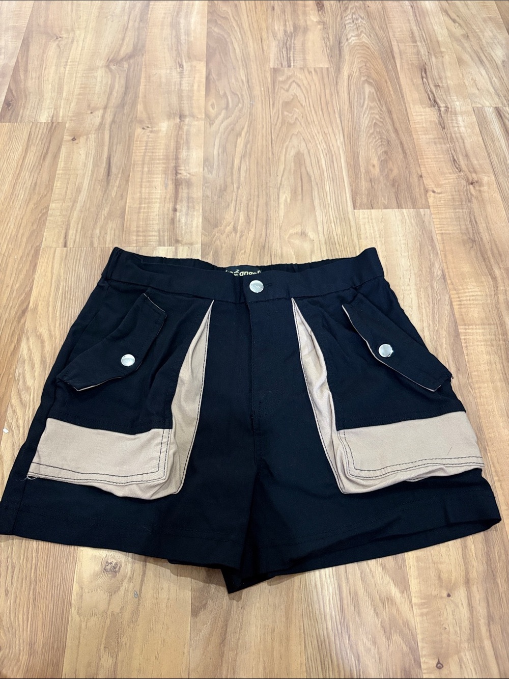 like an angel Black and Tan Utility Pocket Shorts